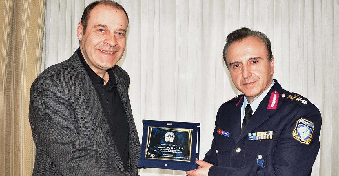 Δωρεά εξοπλισμού για τις ανάγκες των Ομάδων Δίκυκλης Αστυνόμευσης της Διεύθυνσης Αστυνομίας Καστοριάς, από την εταιρεία « ACTIVE S . A .»